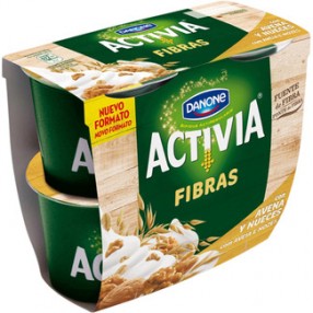 DANONE ACTIVIA FIBRAS yogur con avena y nueces pack 4